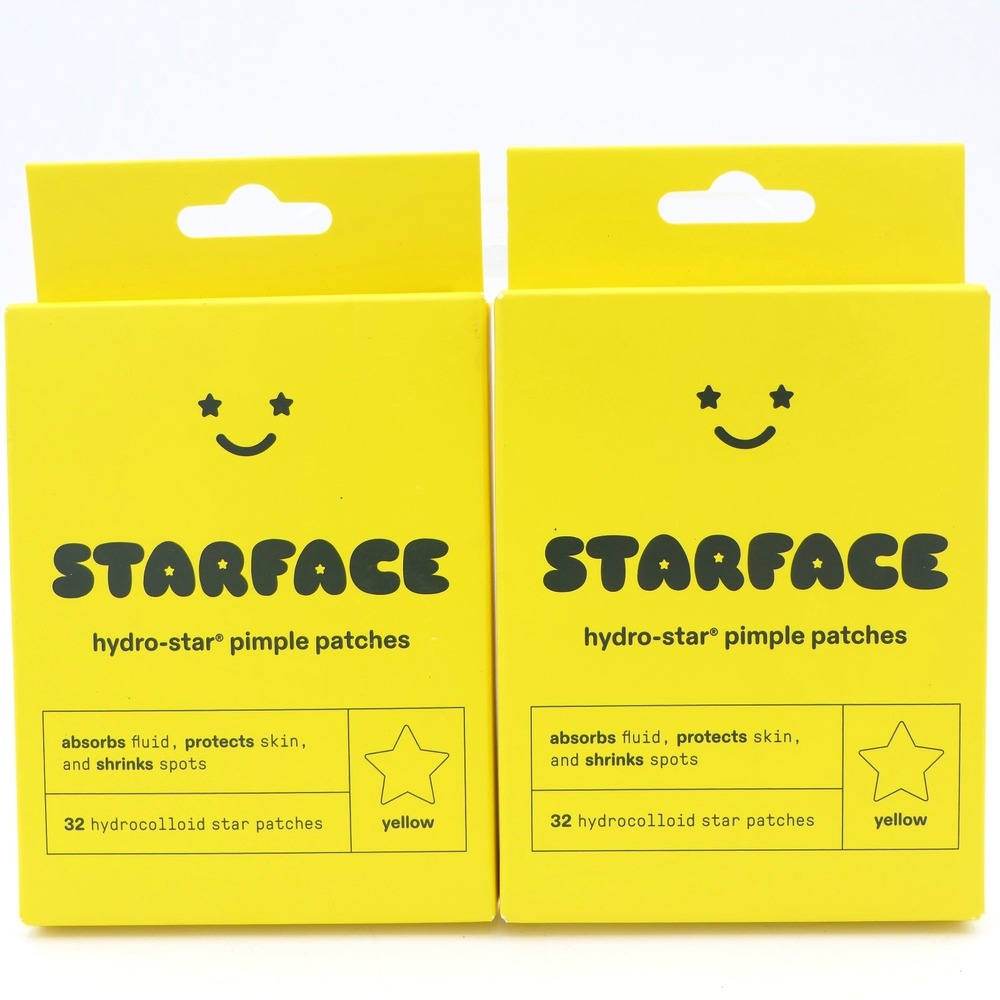 Starface Hydro-Star Pimple Patches Hydrocolloid Yellow Star 2 Boxes 32 Ct Ea Box